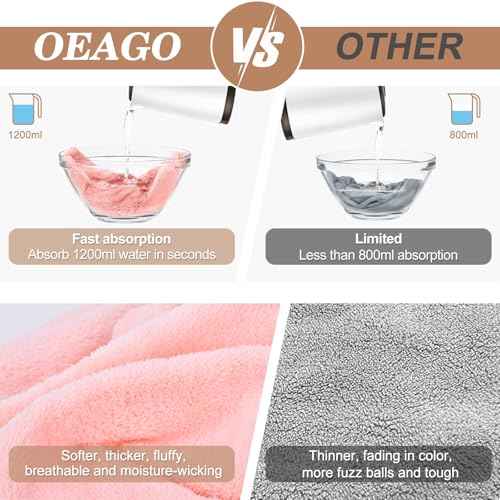 OEAGO Microfiber Hair Towel for Women: Christmas Stocking Stuffers for Women Teen Girls Kids Drying Wrap Towels for Curly Hair Head Accessories 3 Pacs Anti Frizz Mom Gifts