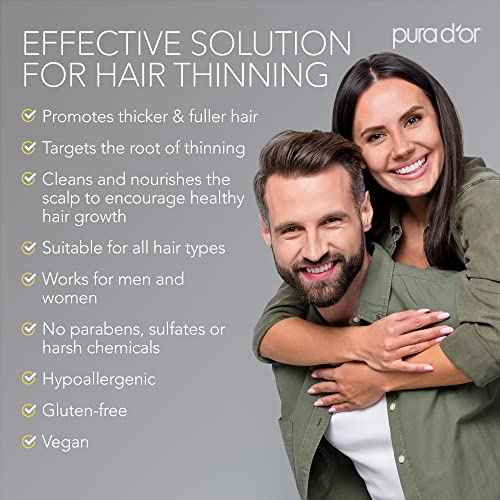 PURA D'OR Anti-Thinning Biotin Shampoo & Deep Moisturizing Conditioner Original Gold Label Set (16oz x2) Natural Earthy Scent, CLINICALLY TESTED Effective Results, Hair Thickening Product, Women & Men