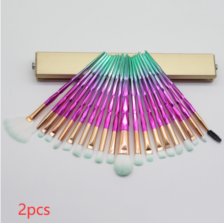 Colorful Makeup Brush Set with 20 Brushes | Cosmetic Tools for Face & Eyes