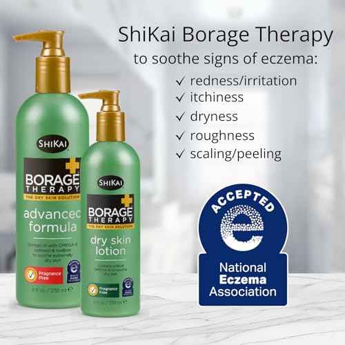 ShiKai Borage Therapy Dry Skin Lotion Body Moisturizer (16 oz) Unscented Skincare | Hydrating Lotion for Dry Hands & Body | With Oatmeal & Shea Butter