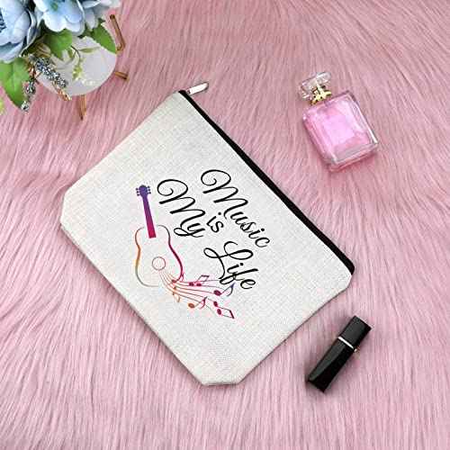 Music Lover Gift for Teen Girls Makeup Bag Music Gift for Women Daughter Appreciation Gift for Music Teacher Singer Cosmetic Bag Musician Birthday Gift Graduation Christmas Gift Travel Cosmetic Pouch