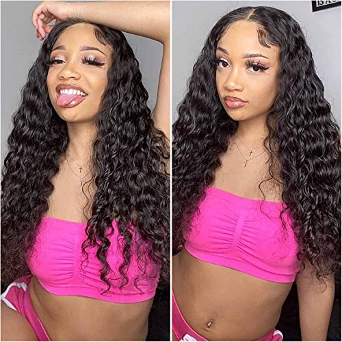 Real Human Hair Closure Wig - 4x4 Curly Wig for Black Women, 26Inch Lace Front, Glueless, Pre Plucked with Baby Hair, 150% Density, Natural Color