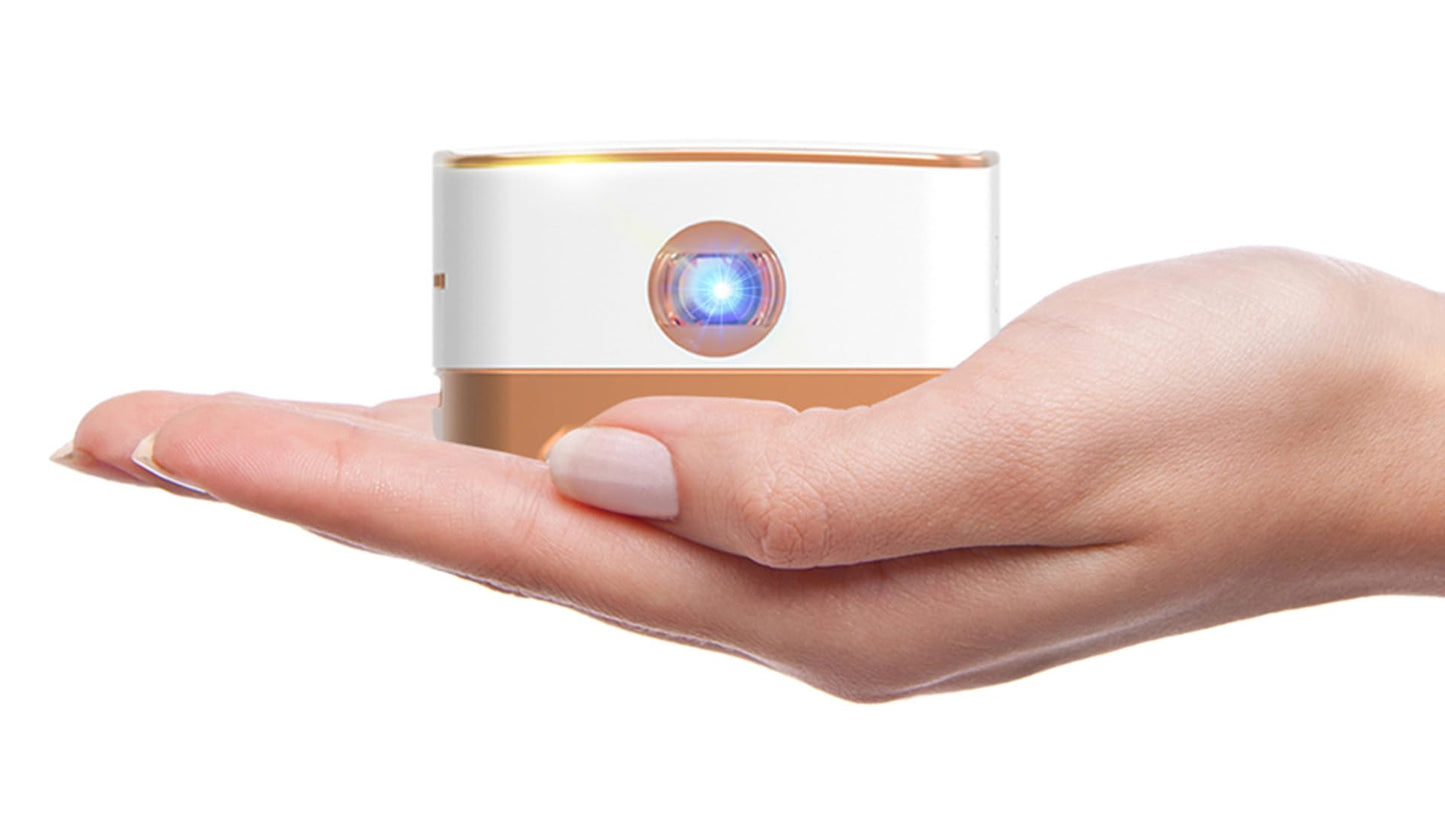 AMOOWA Mini Projector with WiFi Bluetooth: Smart Portable,Built in Rechargeable Battery,1080P HD Support,DLP,4Hour Playtime,Connects to iPhone and Android TV Without HDMI interface RAM/ROM: 1GB+8G
