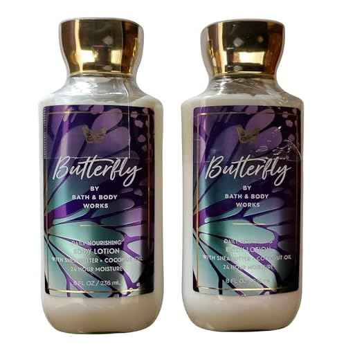 Bath & Body Works Butterfly Body Lotion 8 Ounces Each Pack of 2 Packaging May Vary