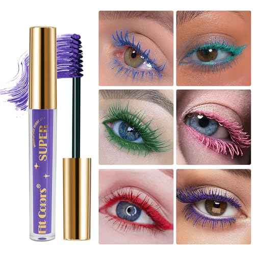 FantasyDay Smudge-Proof Colorful Mascara Set Liquid Lash Extensions Cosmetics, 6 Pcs Washable Volumizing Lengthening Defining Curling No Clumping Mascara Premium Xmas Eye Makeup Gift Set