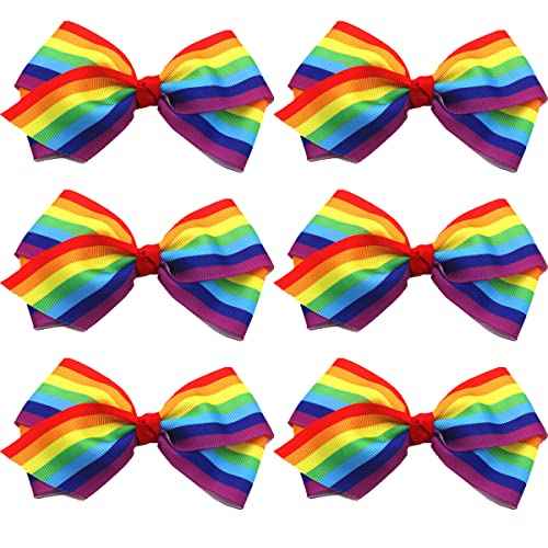 Gay Pride Day Rainbow Accessories: Hair Bows, Clips, Claws, and Pins for Kids and Women - Party Fun