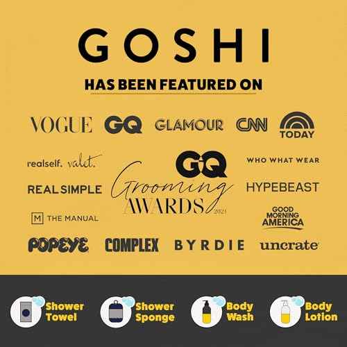 GOSHI Exfoliating Shower Sponge - Rip-Resistant, Rapid-Drying Exfoliating Bath Sponge for All Skin Types - Indigo Blue - Made in Japan