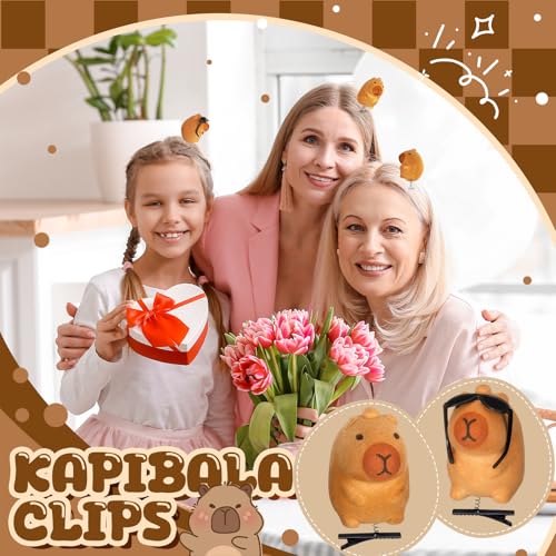 30 Pcs Capybara Hair Clips Kawaii Cartoon Capybara Sunglass Clips Funny Decorative Hair Accessories for Women Men Summer Holiday Party Decor
