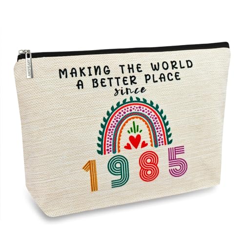 ancpeany 40th Birthday Gifts for Women, Her, 40th Birthday Decorations Makeup Bags, 1985 Anniversary 40 Year Old Gift Ideas for Mom, Wife, Sister, Best Friends, Mothers Day Small Cosmetic Travel Bag