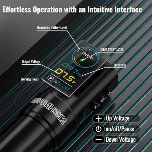 Wormhole Tattoo Gun Wireless Tattoo Kit ? 1800mAh Battery, Jumpstart Mode, Timer & Memory Function ? Complete Tattoo Machine Kit for Beginners & Professionals with Tattoo Ink, Needles & Supplies