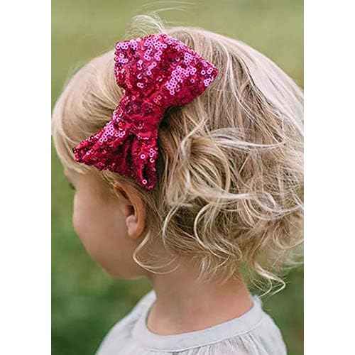 Love Fairy Fashion Bow Hairpin Sequins Hair Clip Multicolor 0ptional for Children and Women (Hot Pink) free