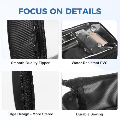 Moyad TSA Approved Clear Toiletry Bag, 2 Pack Quart Size 3-1-1 Liquids Pouch for Travel, Transparent Makeup & Cosmetic Organizer for Women Men, Black