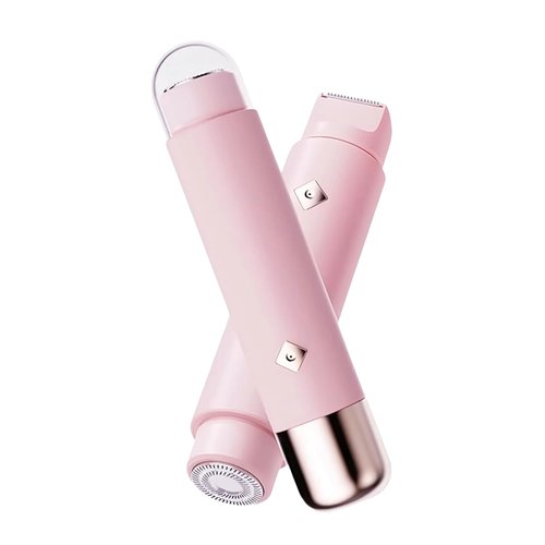 NEXZON Women Electric Shaver, 2 in 1 Dual Head Bikini Trimmer for Women, Waterproof Wet & Dry Use, Body Hair Trimmer and Facial Hair Remover, for Bikini line Underarm Leg arm Body face