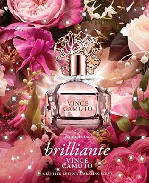 Vince Camuto Brilliante Eau de Parfum Perfume for Women, Sparkling White Floriental Fragrance, Notes of Gardenia Petals, Jasmine Sambac & Cashmere Woods, Long-Lasting Feminine Scent, 3.4 Fl Oz