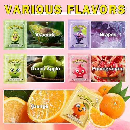 10 PCS Fruit Face Masks for Kids Face Masks Spa,Moisturizing Facial Mask Skincare Set,Birthday Christmas Gifts for Teen Girls