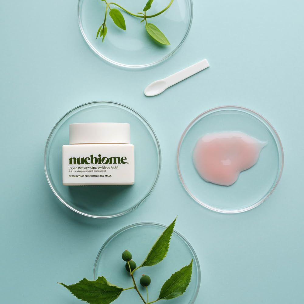 Nuebiome Glyco-Biotic Ultra Synbiotic Facial, AHA/BHA Face Mask for Great Skin Clarity, Texture, Radiant Skin, Acne Control and Refining Pores; 54 mL