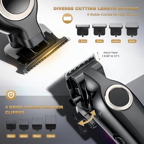 Karrte Professional Hair Clippers for Men£¬Barber Clippers and Trimmers Set£¬Electric Cordless Beards Trimmer with LED Display£¬Barber Kit and Grooming Set, Christmas Gift for Men