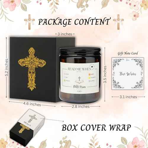 Bible Verse Jar, Christian Gifts for Women, Inspirational Scripture Jar, Birthday Gifts for Women, Faith-Based Gifts, Bible Accessories for Women, Religious Gifts for Mom and Friends (Amber Black)