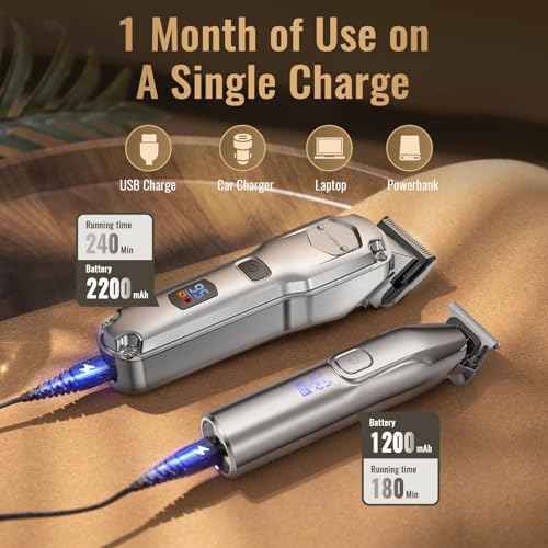 Jack & Rose Clippers and Trimmers Set, Cordless Hair Clippers for Men, Barber Clippers Set