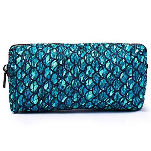 LParkin Mermaid Large Capacity Canvas Pencil Case Pen Bag Pouch Stationary Case Makeup Cosmetic Bag