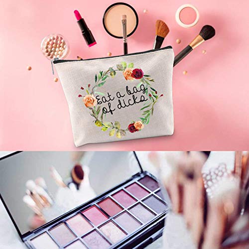 WCGXKO Novelty Cosmetics Bag For Friends Eat A Bag Of Dicks Naughty Adult Humor Gift for Her (Bag of Dicks)