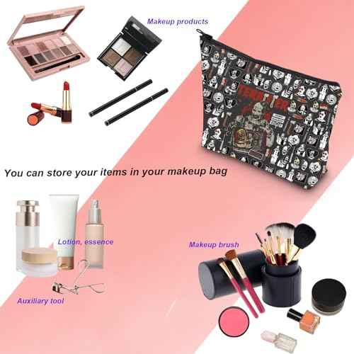 KUIYAI Clown Movie Merchandise Cosmetic Bag Horror Movie Fans Gifts Halloween Scary Clown Makeup Bag Spooky Season Gift (TerrifierMupBlk)