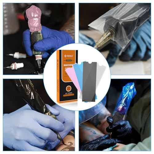 Large Tattoo Machine Covers 200pcs - Sealable Tattoo Pen Covers Sleeves 2.5" x 7.1" Tattooing Gun Wrap Upgrader Material Black Machine Bags for Professional Tattooing Supplies