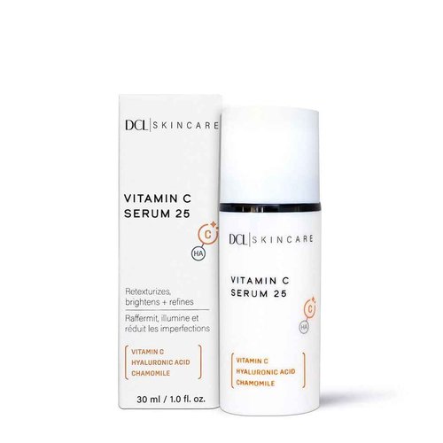 DCL Skincare Vitamin C Serum 25 with 25% Vitamin C & Hyaluronic Acid, 1 fl oz.