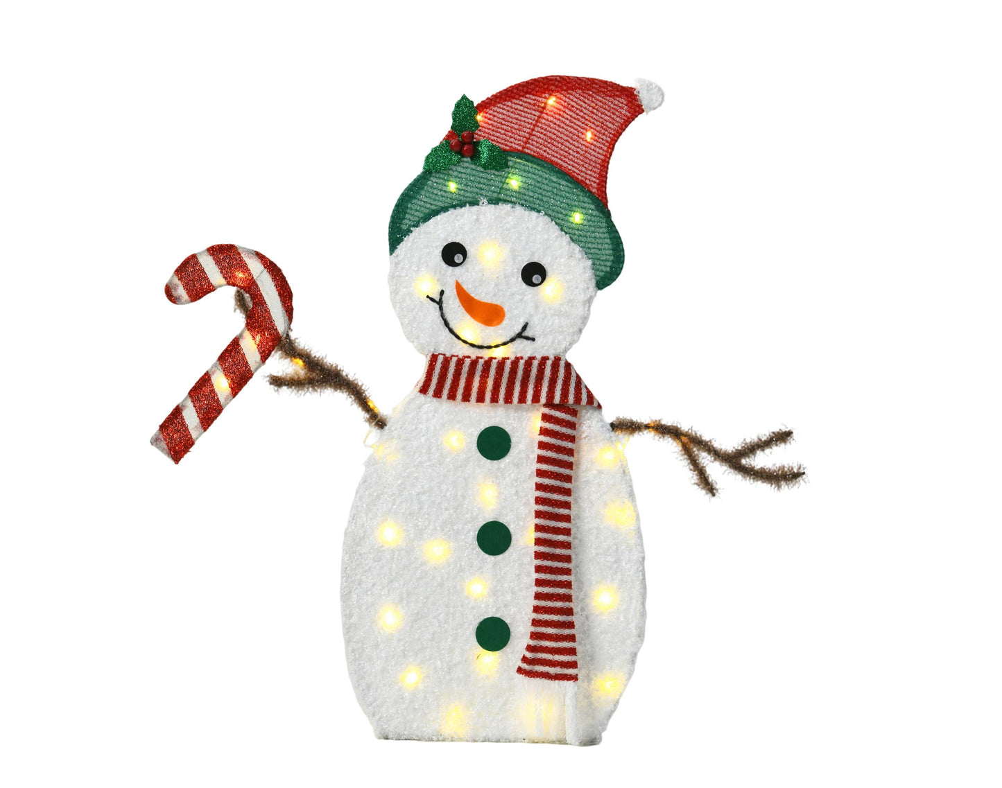Heart-Shaped Snowman LED Lights for Holiday Decor