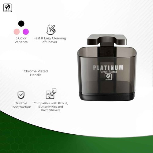 Skull Shaver Pitbull Silver Pro and Platinum Rinse Stand Bundle,Male Grooming Kit