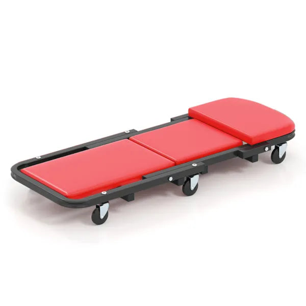 Foldable Garage Creeper with Padded Seat & 6 Universal Casters