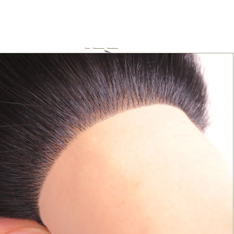 Women's Forehead Replacement with Bangs Biological Scalp Wig