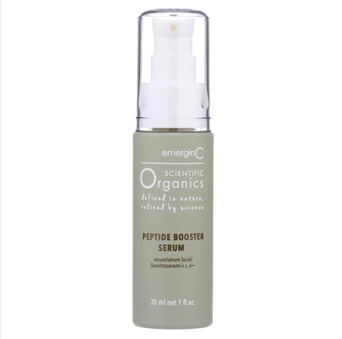 emerginC Scientific Organics Peptide Booster Facial Serum - Face Serum with Kombucha, Red Algae + Antioxidant Astaxanthin to Hydrate, Visibly Improve Signs of Aging + Tone (1 Ounce, 30 ml)
