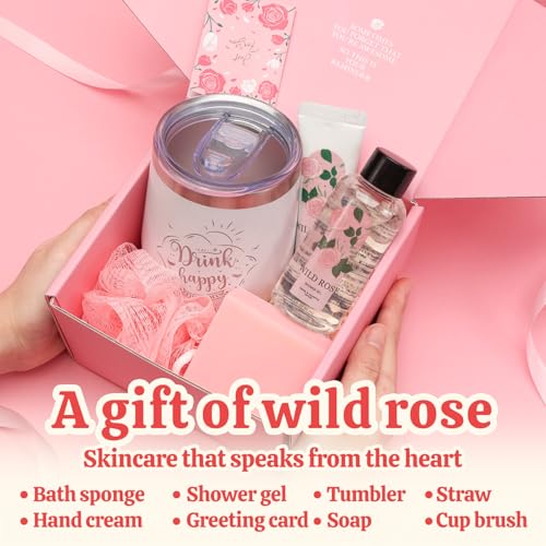 Spa Gifts for Women Bff Love Bath Sets, Rose 6pc Bath and Body Gift Sets, Self Care Gifts, Mothers Day Gifts