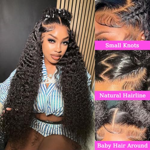 13x6 HD Lace Front Wigs Deep Wave Human Hair for Women Glueless Brazilian Virgin Lace Frontal Wig Human Hair Pre Plucked With Baby Hair Natural Color 20 inch
