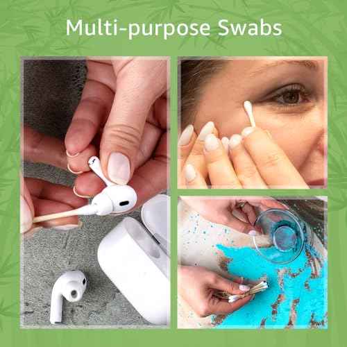 Ibambo 100% Bamboo Cotton Ear Swabs (200-Pack) | Double Tipped Ear Cotton Buds for Beauty & Personal Care | FSC Certified & Hypoallergenic | Suitable for All Ages & Pets | Biodegradable & Disposable