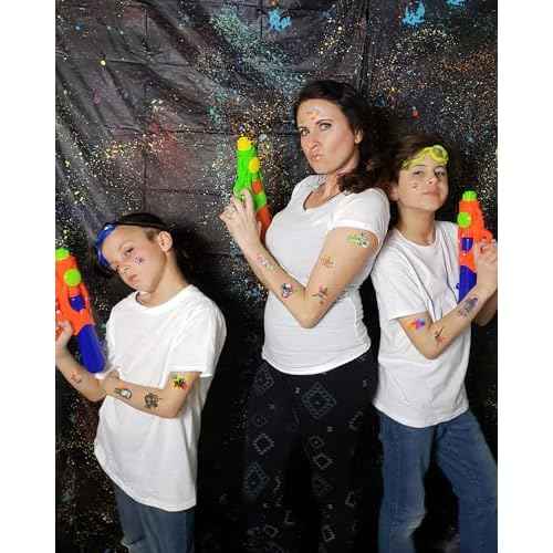 204Pcs Paintball Temporary Tattoos - Fun Kids Paintballs Tattoos Temporary Stickers Favors for Paintball Birthday Decorations, Paintball Party Supplies Class School Carnival