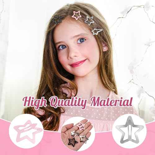 30 Pcs Y2K Hair Clips Set for Girls Women Kawaii Star, Retro Cross Guitar Leopard Print Non-Slip Barrettes Cute 2000s Hair Accessories for Kids