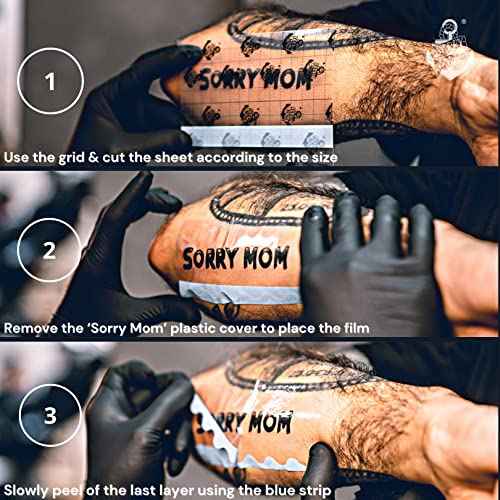 Sorry Mom Tattoo Aftercare Bandage - Clear Tattoo Bandage Waterproof, Adhesive Tattoo Wrap - Tattoo Healing Wrap - Tattoo Film Protection - Second Skin Tattoo Cover 6.5 ft x 6 in