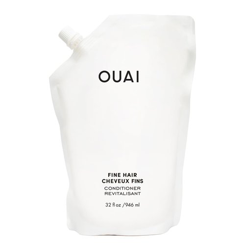 OUAI Fine Hair Conditioner Refill - Volumizing Conditioner Made with Keratin, Biotin and Chia Seed Oil - Adds Softness, Bounce and Volume - Free from Parabens, Sulfates, and Phthalates (32 Oz)