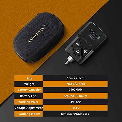 Ambition Torped Tattoo Machine Kit - Rotary Tattoo Machine Cartridges Short Pen with 2400mAh Tattoo Power Supply Brushless Motor for Professional Tattoo Artist
