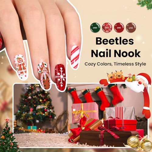 Beetles Gel Nail Polish Gift Set? Christmas Kaleidoscope 100 Vibrant Colors with Base & Top Coats Glitter Matte Glossy Finishes Cat Eye Pearl Nail Polish Nail Art Gift for Women Salon Home DIY Use