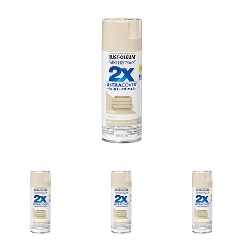 Rust-Oleum 334023 Painter's Touch 2X Ultra Cover Spray Paint, 12 oz, Gloss Almond (Pack of 4)