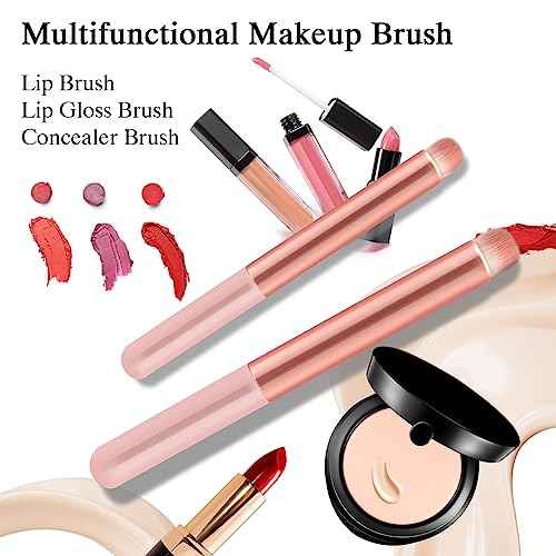 Lip Brush Lip Smudge Brushes Lipstick Brush with Tubes 3PCS Lip Gloss Applicator Wands Lip Brushes Multi-purpose Lip Makeup Brush Eyeshadow Brush Concealer Brush Lip Gloss Wands Applicator Tool Kits