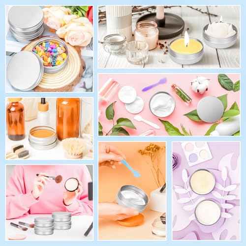 MotBach 8 Pack 4oz Tin Jars, 120ml Metal Tin cans, 4ounce Aluminum tin can jar Containers with Screw Lid for Lotion Bars, Salve, Balms, Beard Balm, Spices, Sample, Toiletries, Creams, Makeup Cosmetic