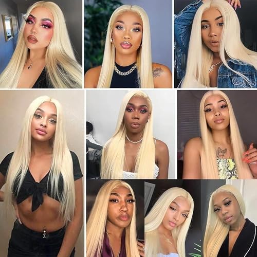 Blonde Bundles Color 613 Straight Human Hair Bundles Double Weft Unprocessed Blonde Human Hair Extensions 22 24 26 Inch 300g