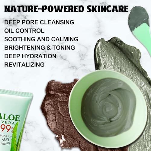 Jcoos Diy Face Mask Maker, Make Your Own Clay Mask for Face & Sheet Mask, Oil Control - Hydration Facemask Skincare, Face Mask Applicator, Mixing Bowl Set, Volcanic Ash, Essential Oils, Rose Hydrosol