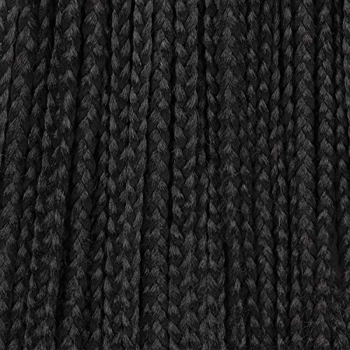 16 Inch Box Braid Crochet Hair,Crochet Box Braids,Crochet Braids Box Braids,Crochet Box Braids Pre Looped,1CM In Diameter 3X 100% Synthetic Hair Extensions(132 Strands,1B#)