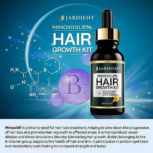 Minoxidil and Biotin Hair Growth Oil for Beards and Preventing Hair Thinning - 5% Minoxidil for Men and Women, 1 Fl Oz