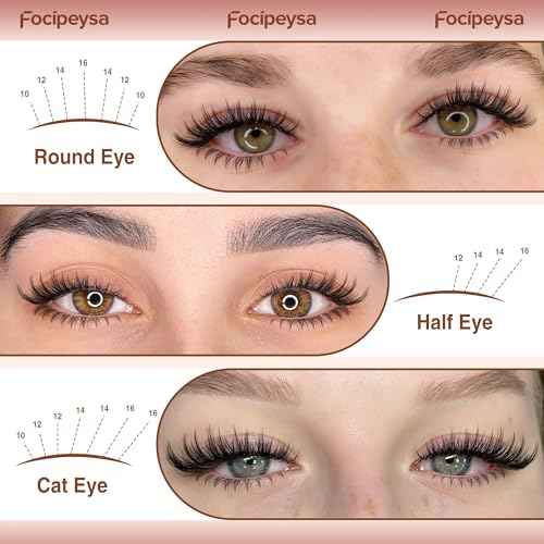 Focipeysa Wispy Lash Clusters Natural Eyelash Clusters Pesta?as Postizas Naturales Spiky Manga Lash Extensions C Curly Individual Lashes 10-16mm with Bottom Lashes Clusters DIY Lash at Home
